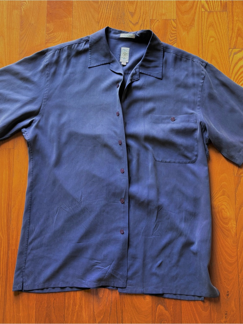 100% Silk Vintage Button Down Burma Bibas Tee